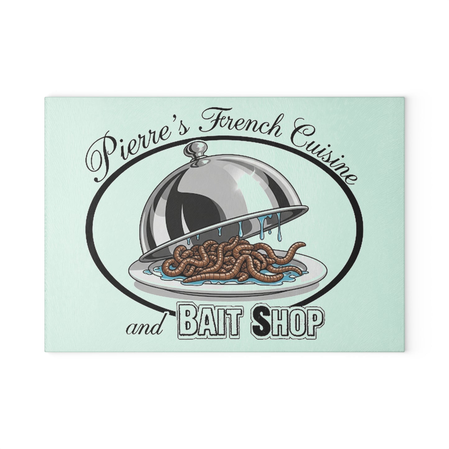 French Gourmet Fun Glass Cutting Board