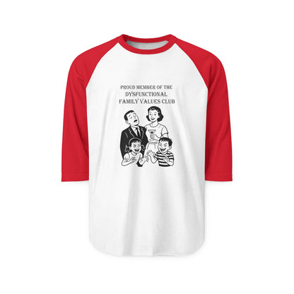 Retro Family Values Graphic Raglan Shirt - Unisex 3/4 Sleeve Casual Tee