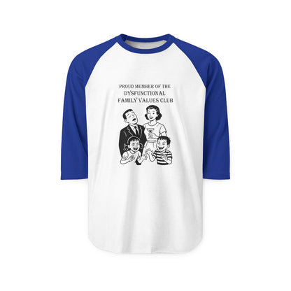 Retro Family Values Graphic Raglan Shirt - Unisex 3/4 Sleeve Casual Tee