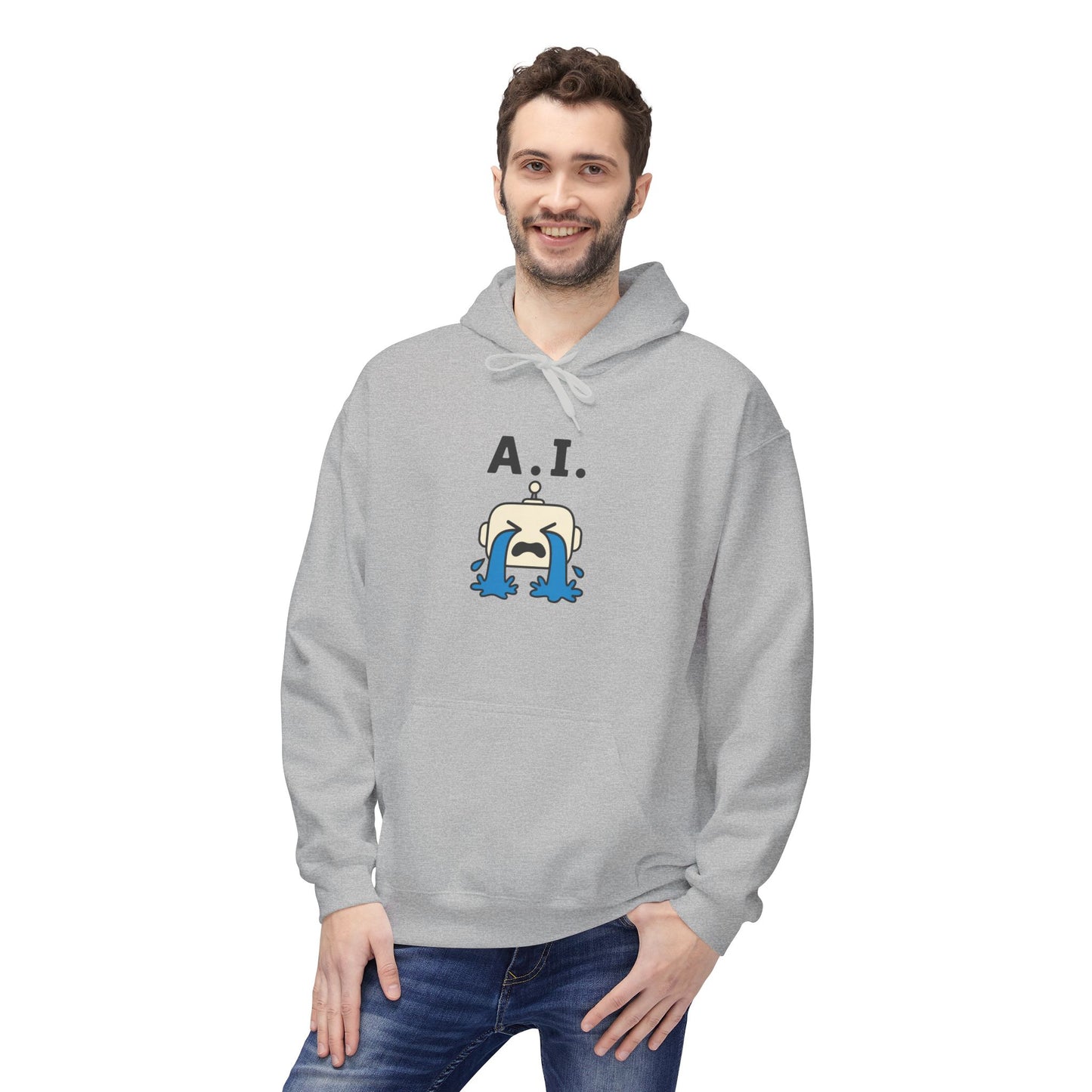 AI Cry Baby Hoodie - Funny Tech Humor Sweatshirt