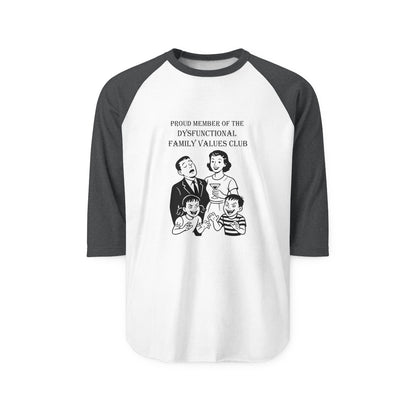 Retro Family Values Graphic Raglan Shirt - Unisex 3/4 Sleeve Casual Tee