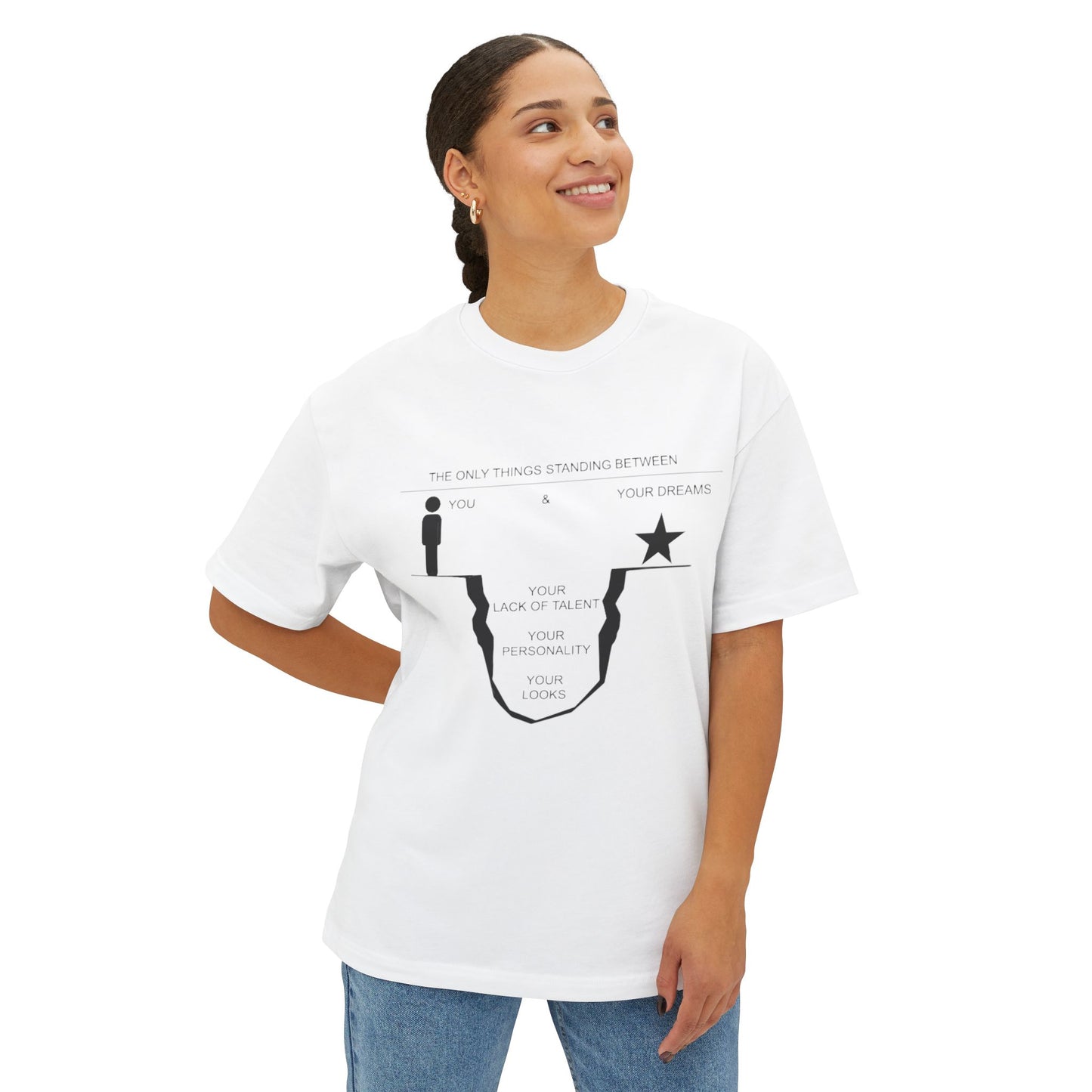Dreams Motivational Oversized Tee - Inspirational Quote Shirt