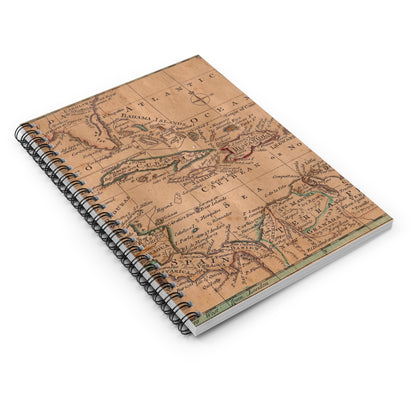 Vintage Caribbean Map Notebook