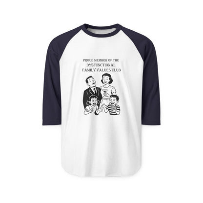 Retro Family Values Graphic Raglan Shirt - Unisex 3/4 Sleeve Casual Tee