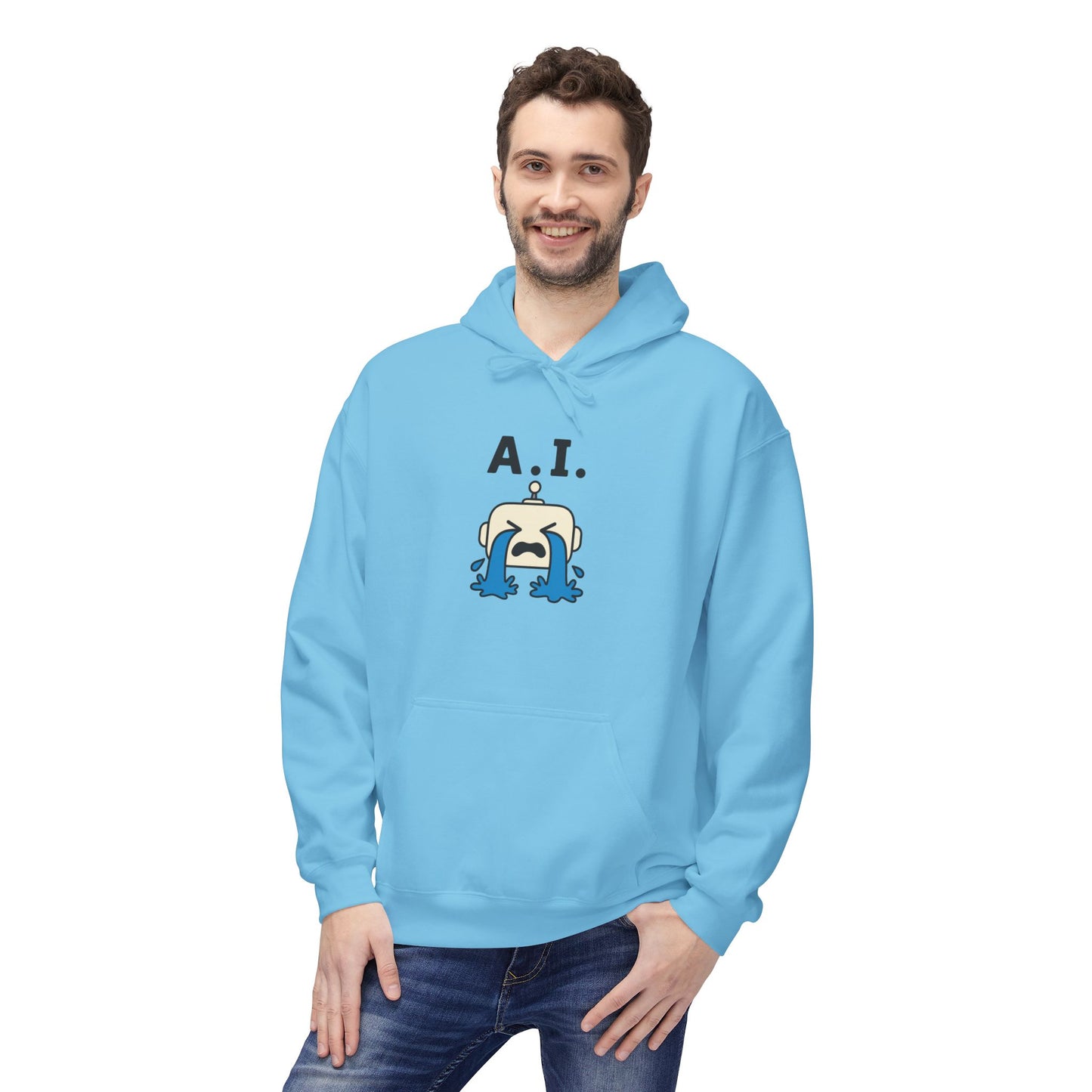 AI Cry Baby Hoodie - Funny Tech Humor Sweatshirt