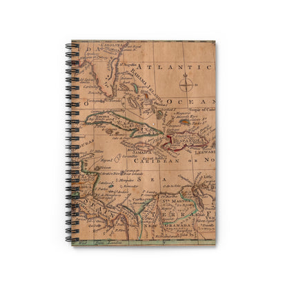 Vintage Caribbean Map Notebook