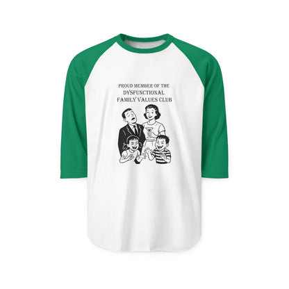 Retro Family Values Graphic Raglan Shirt - Unisex 3/4 Sleeve Casual Tee