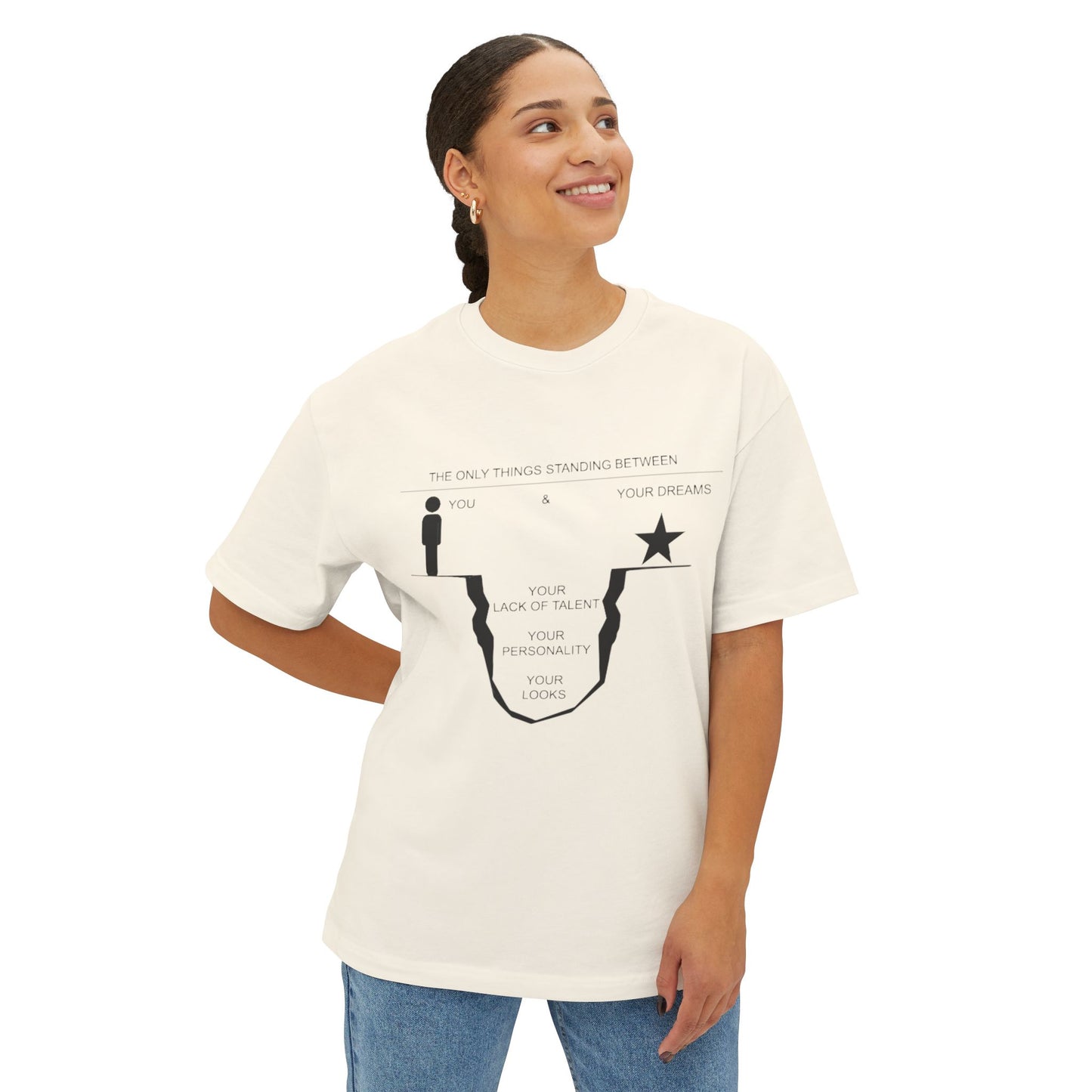 Dreams Motivational Oversized Tee - Inspirational Quote Shirt