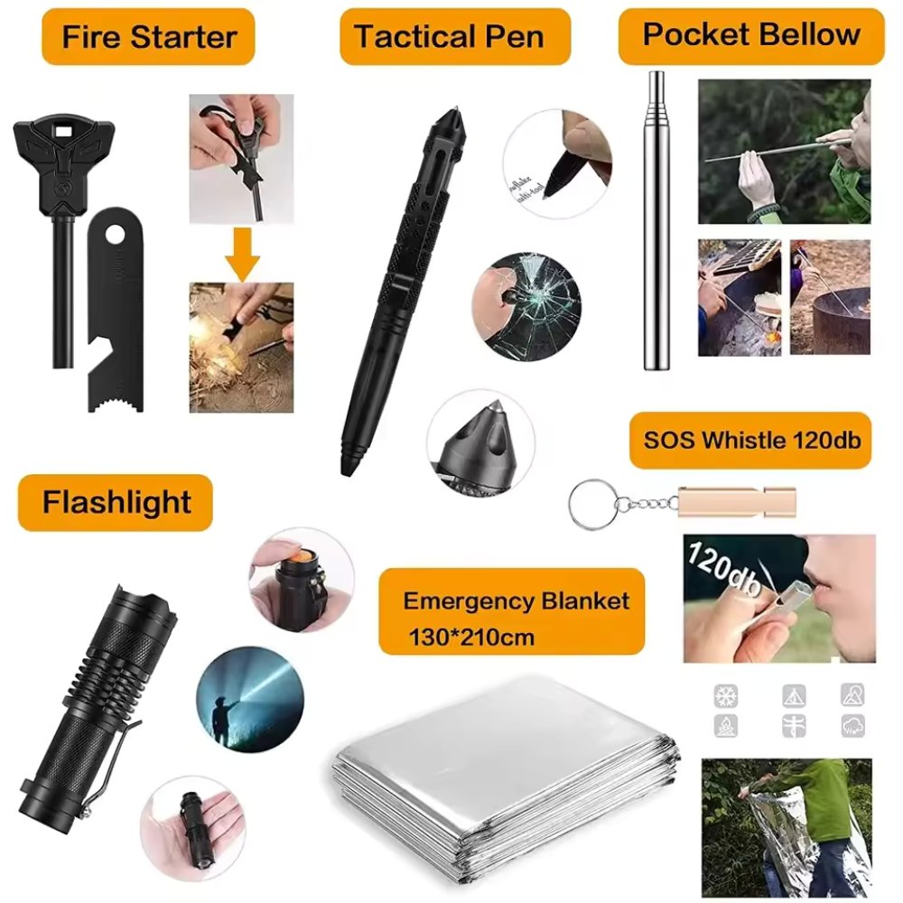 31-in-1 Emergency Survival Kit - Complete Tactical Outdoor Gear Set